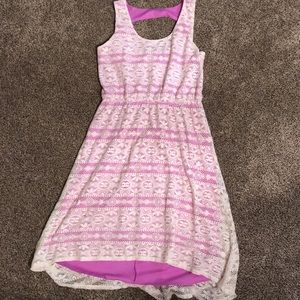 White and Pink Knee length dress